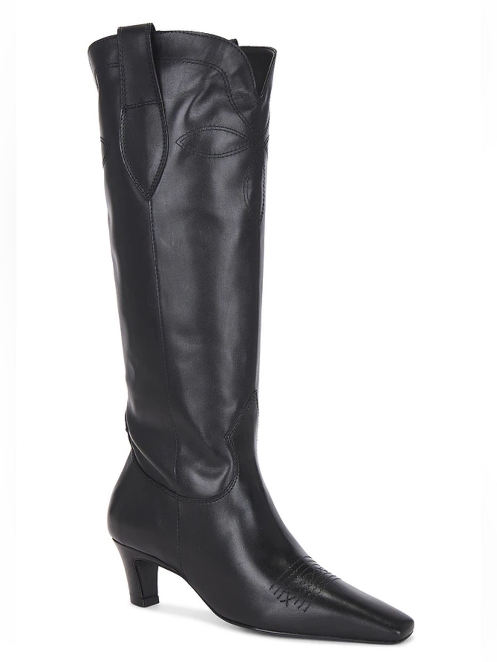 RAYE Luna Boots Black Leather Knee-High Western-Inspired shoes Revolve 6.5 - Picture 1 of 12